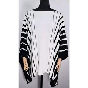 Lauren Ralph Lauren Black Ivory Cape Poncho S/M